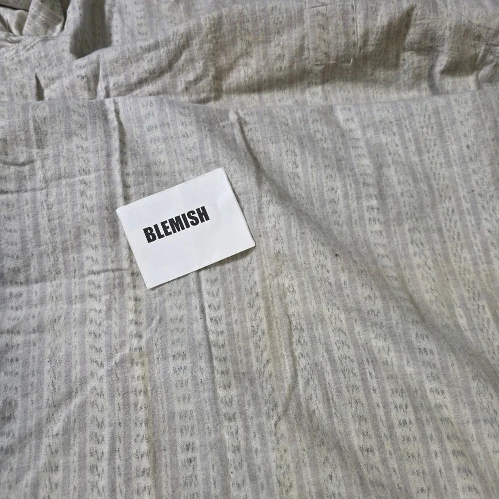 Faultless 1881 Womens 19 Nightgown Grey Striped Victorian Band Collar Long Slv